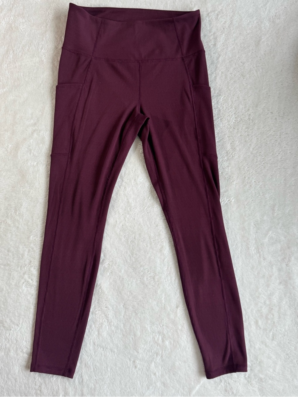 Lukka Lux Ribbed High-Waisted Leggings with Side Pockets M